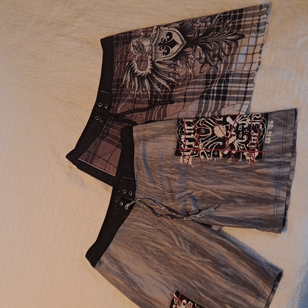 2 pairs affliction board shorts Size 38